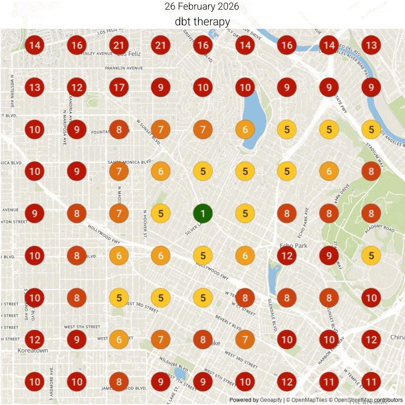 Google map-pack ranking climbing from #6 to #1 for DBT therapy near me, TLA Therapy