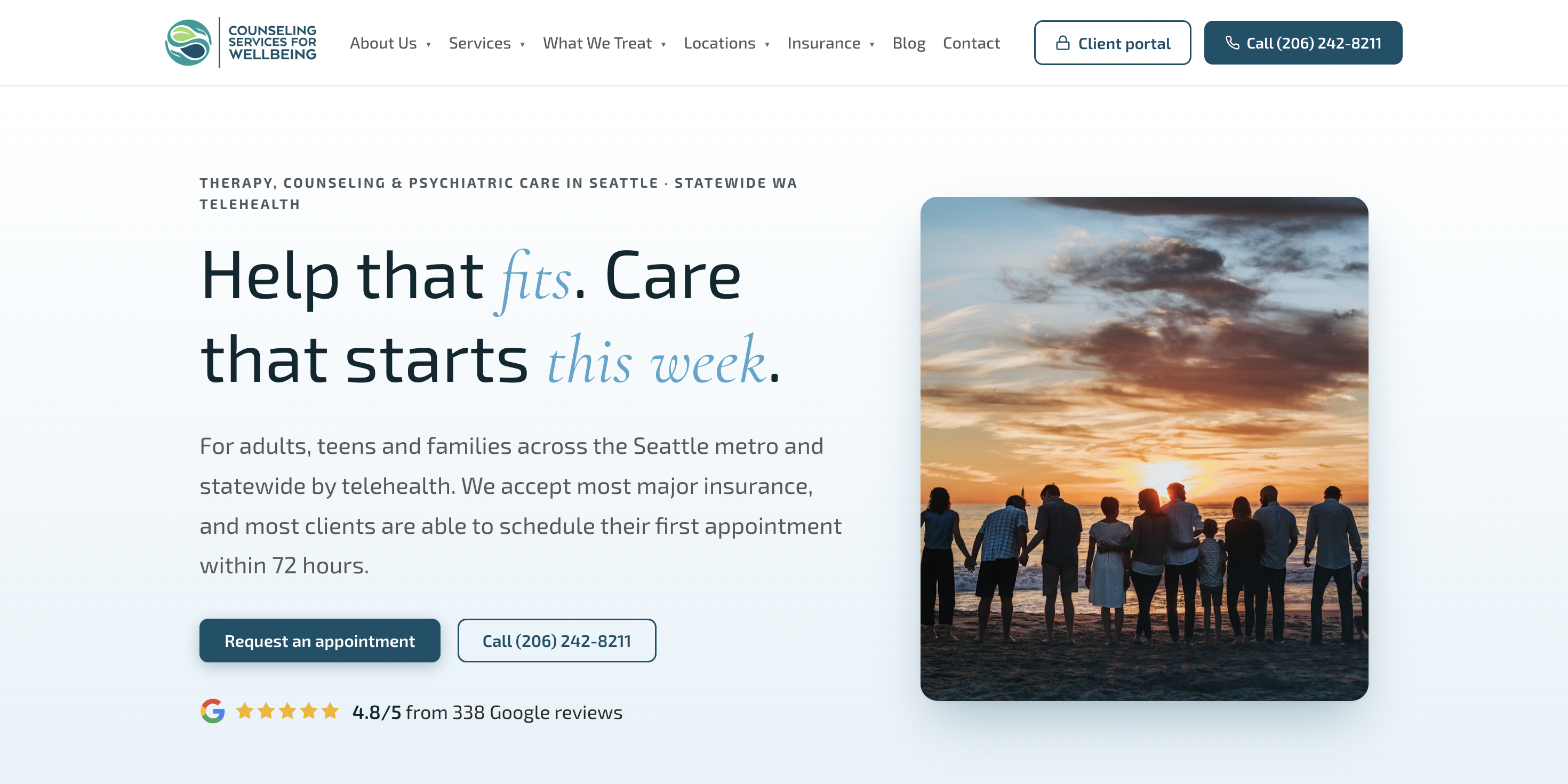 A behavioral health practice website built to rank and convert